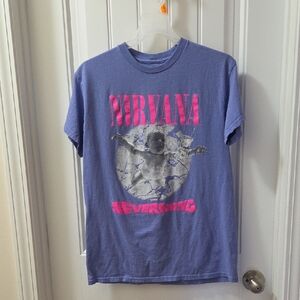 NIRVANA Purple Short Sleeve Tee with Hot Pink Print